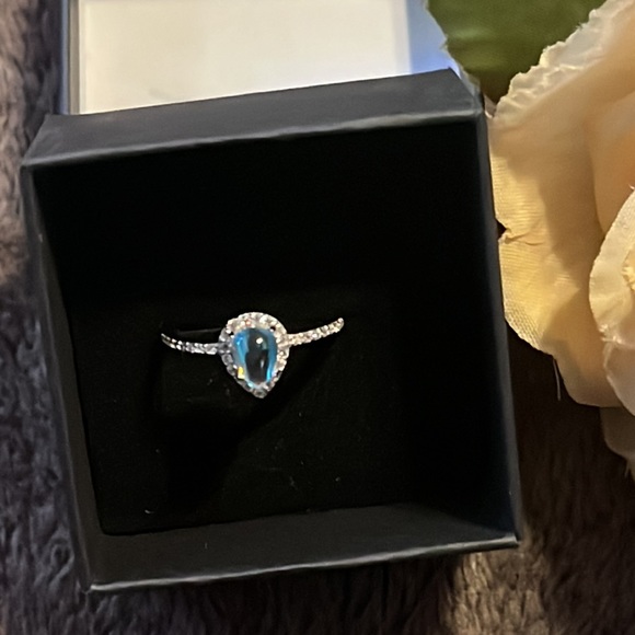 New gorgeous sterling silver water drop moonstone ring size 7 - Picture 2 of 15